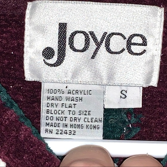 NWT Vintage Joyce Sweater Green Maroon White New Size S Small - Picture 5 of 6